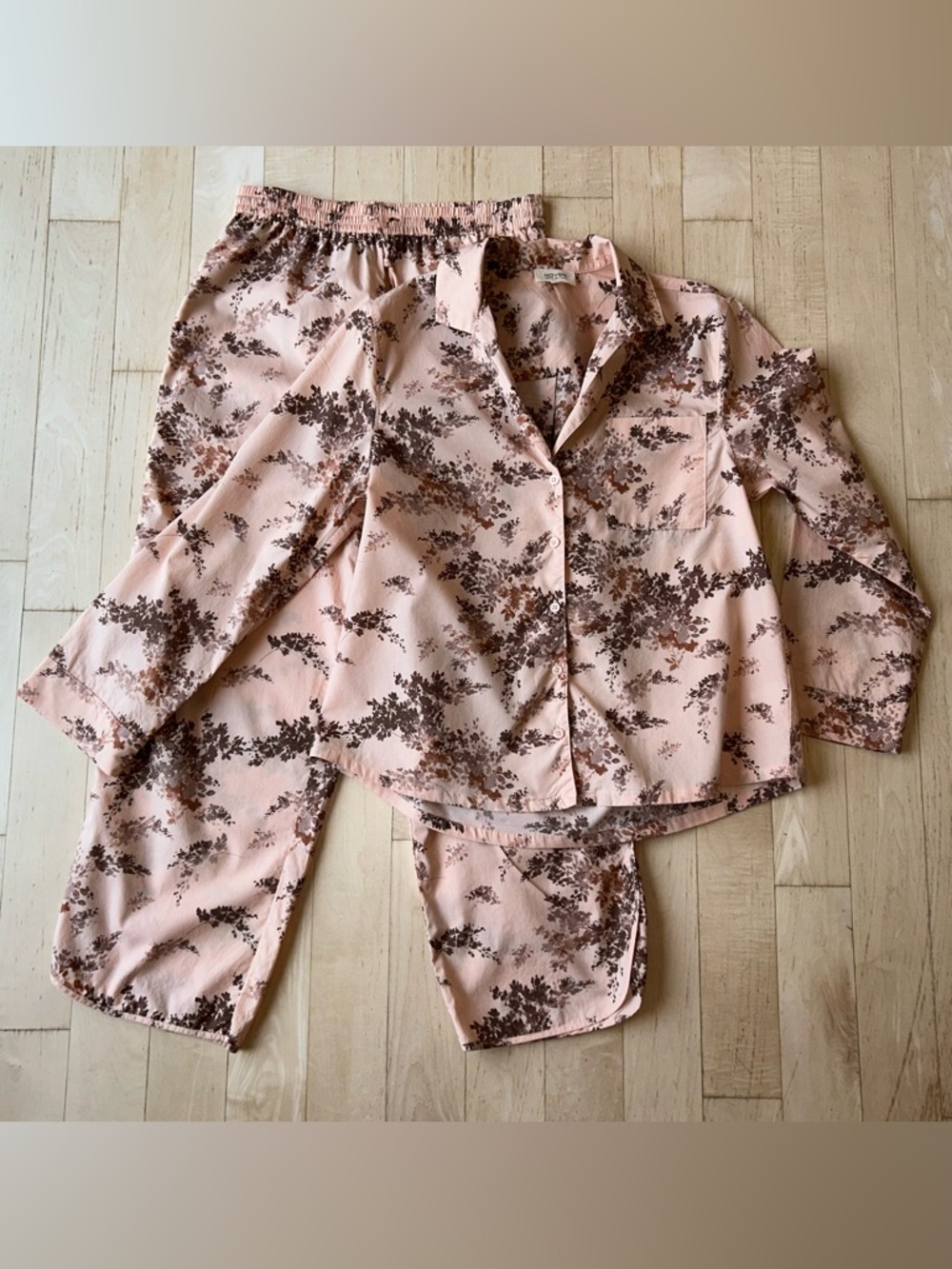 Haven Well Within Organic Cotton Poplin Pajamas Painted Rose Print Size Small - Picture 16 of 16